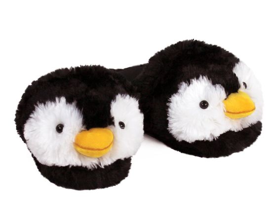 Fuzzy Penguin Slippers | Fluffy Plush Penguin Animal Slippers