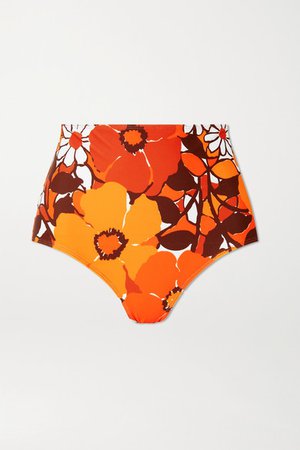 Net Sustain Marina Floral-print Bikini Briefs - Orange