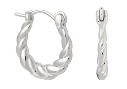 silver chunky earrings hoops