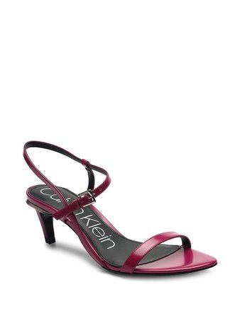 Calvin Klein - Garrina Kitten Heel Leather Sandals - thebay.com