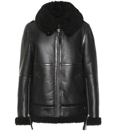 Shearling and leather jacket