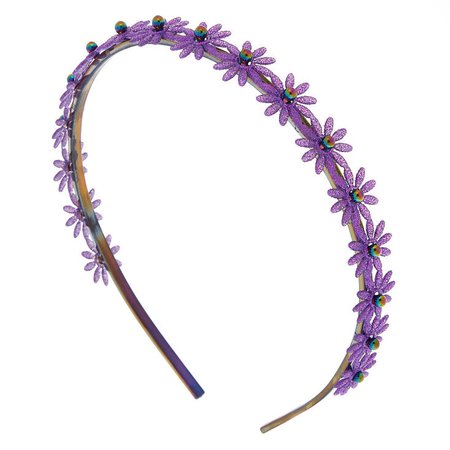 Glitter Daisy Headband - Purple | Claire's US