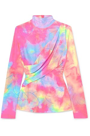 Sies Marjan | Peyton layered glittered tie-dyed satin top | NET-A-PORTER.COM