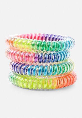 rainbow spiral hair tie