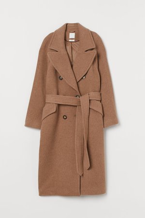 Long Wool-blend Coat - Dark beige - Ladies | H&M US