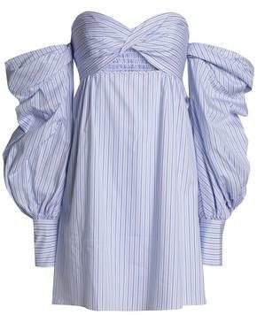 Trista Off-the-shoulder Gingham Cotton Mini Dress
