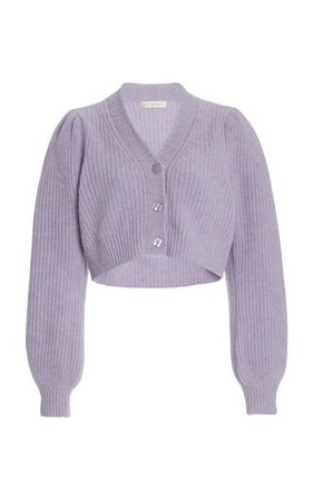 Avignon Puff-Sleeve Wool-Cashmere Cropped Cardigan By Loveshackfancy | Moda Operandi