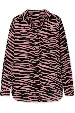 GANNI | Zebra-print crepe shirt | NET-A-PORTER.COM