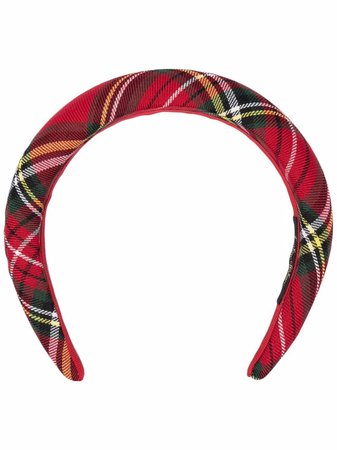 Shop MC2 Saint Barth embroidered tartan headband with Express Delivery - FARFETCH
