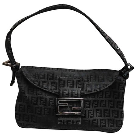 Baguette cloth handbag Fendi Black in Cloth - 7967848