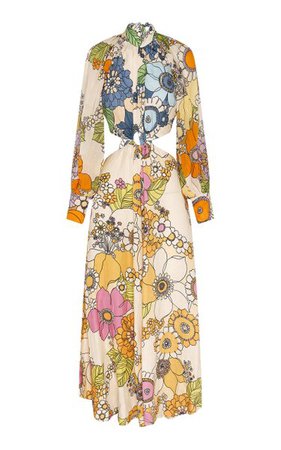 Farrah Cut Out Linen Midi Dress By Alémais | Moda Operandi