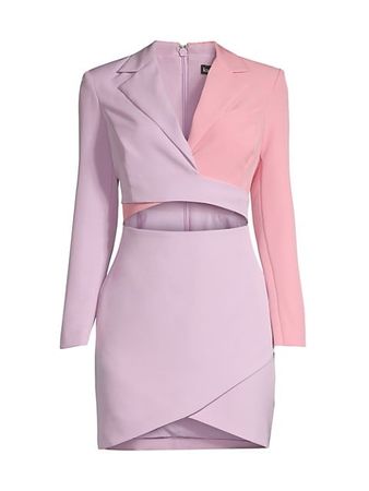 Shop Lavish Alice Colorblocked Blazer Wrap Minidress | Saks Fifth Avenue