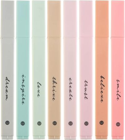 Amazon.com : DIVERSEBEE Bible Highlighters with Soft Chisel Tip, 8 Pack Assorted Colors Pens No Bleed, Quick Dry, Cute Aesthetic Markers, Bible Study Journaling Supplies and Accessories (Boho) : Office Products