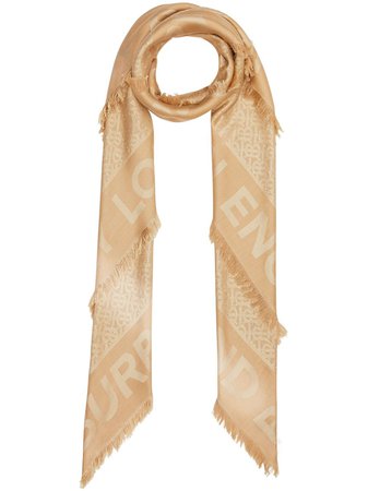 ShopBurberry TB pattern crystal-embellished scarf with Express Delivery - Farfetch