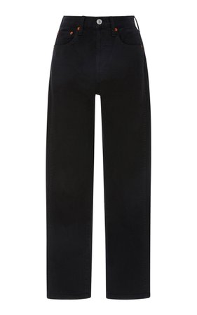 Re/done Cropped High-Rise Straight-Leg Jeans
