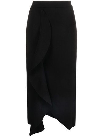 Alexander McQueen draped high-waisted pencil skirt black 659363Q1ATW - Farfetch