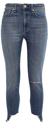 Nina Cropped Distressed High-rise Skinny Jeans
