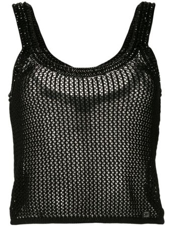 Chanel Pre-Owned Knitted Mesh Vest 94305 Black | Farfetch
