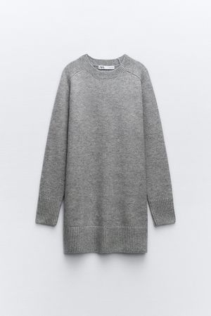 SOFT KNIT MINI sweater DRESS - Gray marl | ZARA United States