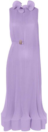 Pleated Sleeveless Dress with Removable Belt