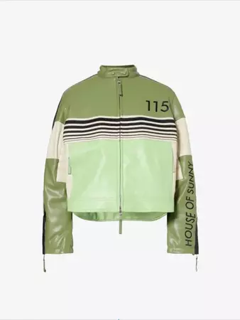HOUSE OF SUNNY - The Racer high-neck boxy-fit faux-leather jacket | Selfridges.com