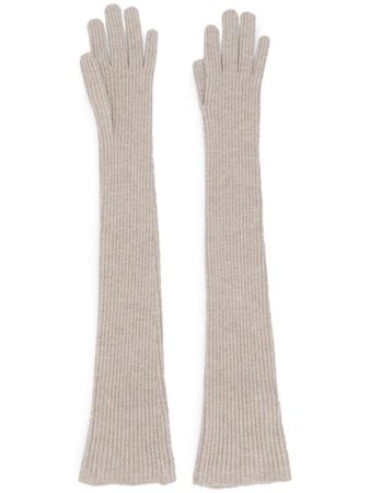 Brunello Cucinelli Long Knitted Gloves - Farfetch