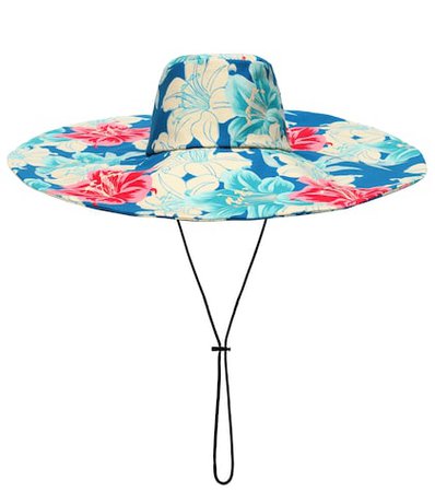 Floral-printed cotton hat