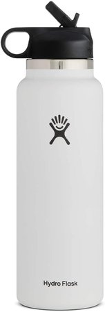 Amazon.com : Hydro Flask Wide Mouth 2.0 Water Bottle, Straw Lid - 32 oz, White : Sports & Outdoors