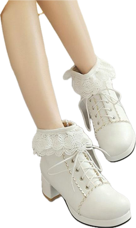 Lolita white boots