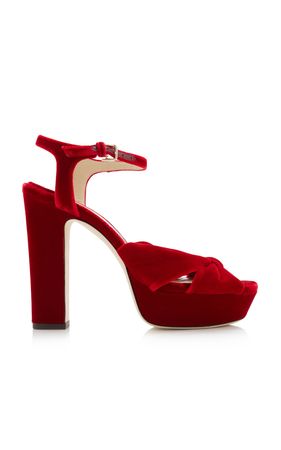 Heloise Velvet Platform Sandals By Jimmy Choo | Moda Operandi