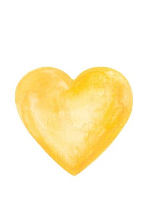 Dark Yellow Watercolor Heart