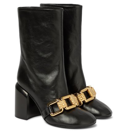 Jil Sander - Embellished leather ankle boots | Mytheresa