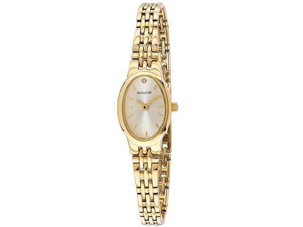Accurist LB1336G Gold Plated Oval Dial Bracelet Watch - W7259 | F.Hinds Jewellers