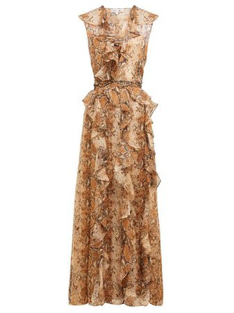 DIANE VON FURSTENBERG  Lacey python-printed silk-chiffon wrap dress