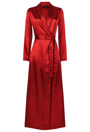 LA PERLA | Carmine silk long robe