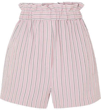 Striped Twill Shorts - Blush