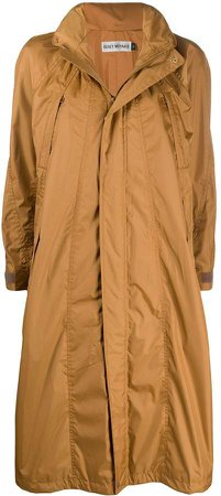 hooded A-line raincoat