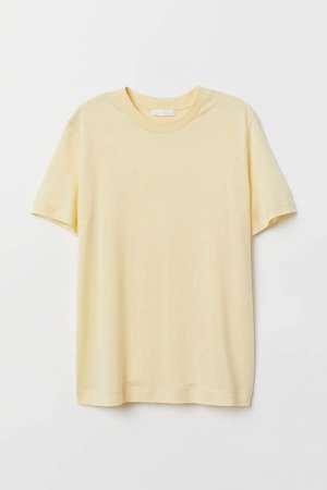 Silk-blend T-shirt - Yellow