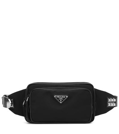 Leather-trimmed belt bag