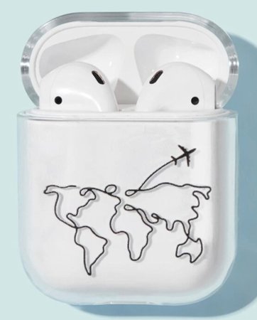 Travel Map Airpods Case