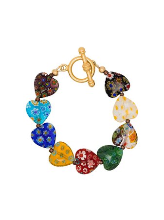 Brinker & Eliza Gold Tone and Multicolored Higher Love Bracelet