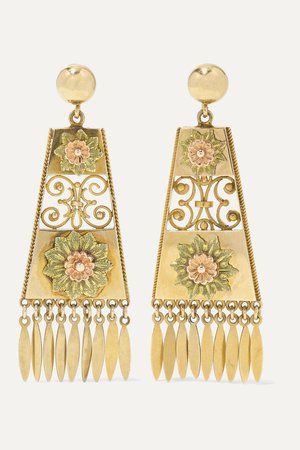 Gold 1880s 18-karat yellow and rose gold earrings | Fred Leighton | NET-A-PORTER