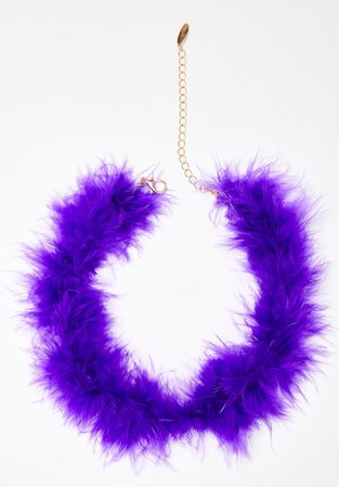 purple choker fur fluffy