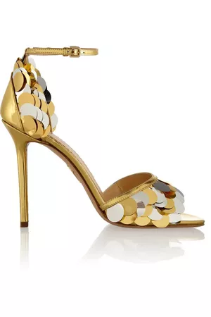 Charlotte Olympia : Triton embellished metallic leather sandals | Sumally