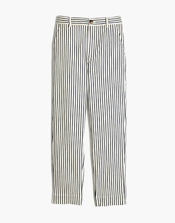 Tapered Pants in Stripe white