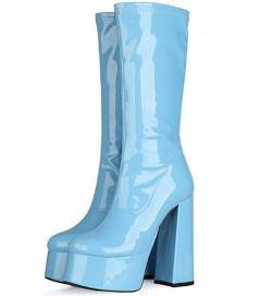 blue platform knee boots - Google Search