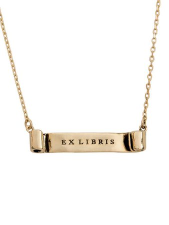 Ex Libris Gold Book Necklace — Out of Print