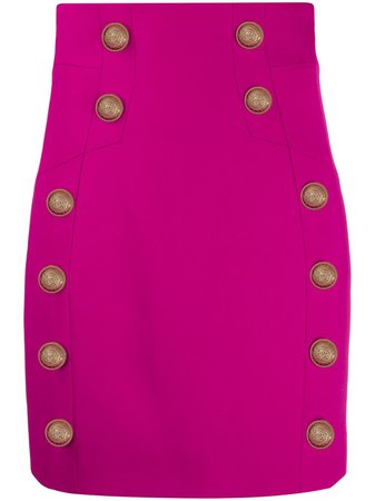 Balmain Button-Embellished Mini Skirt