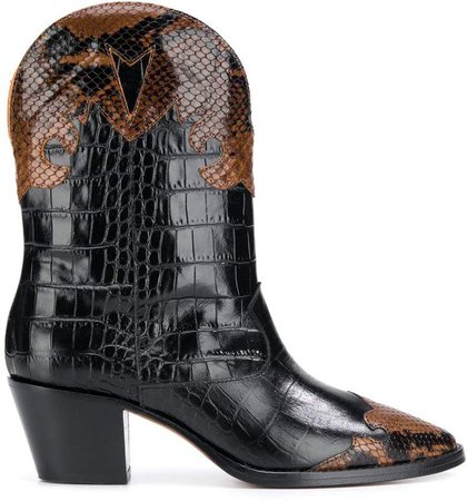 crocodile embossed Western boots