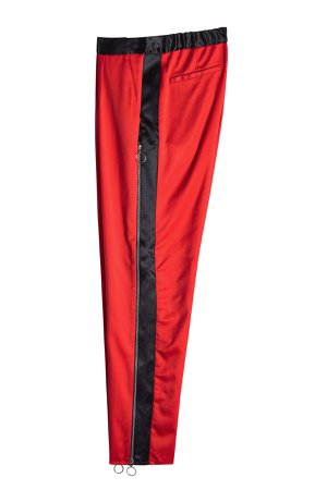 Side Stripe Virgin Wool Pants with Zippers Gr. UK 8
